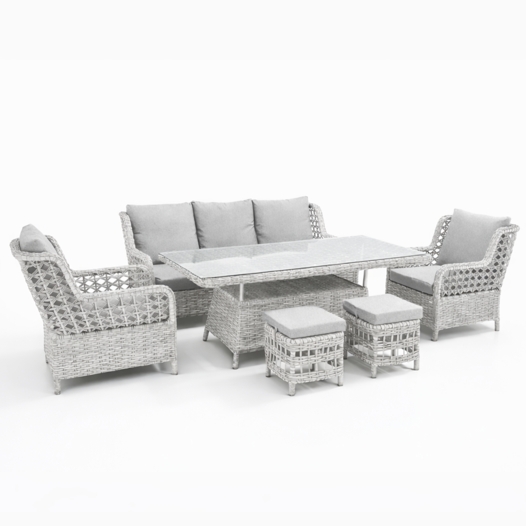 Hera 3+1+1 Puflu Oturma Grubu - Gri